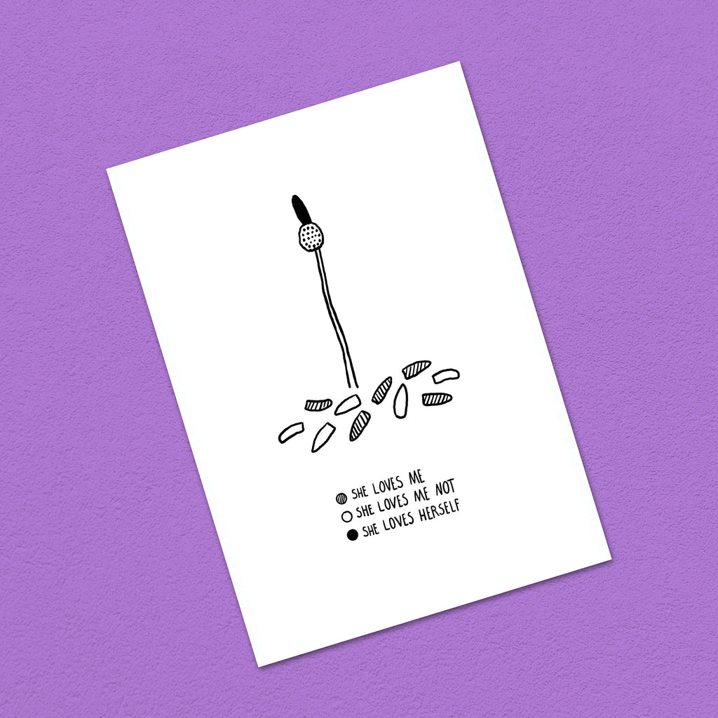 Postkarte A6 "She loves herself"