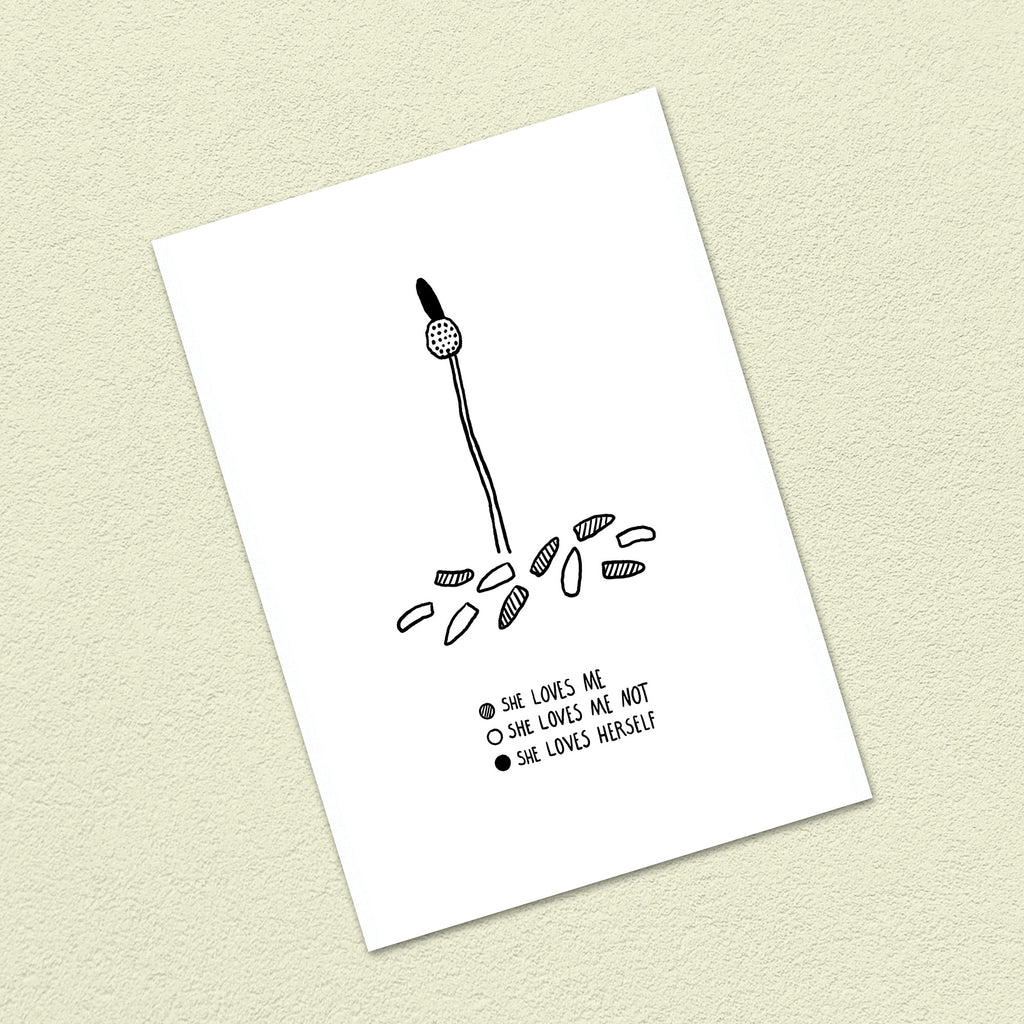 Postkarte A6 "She loves herself"