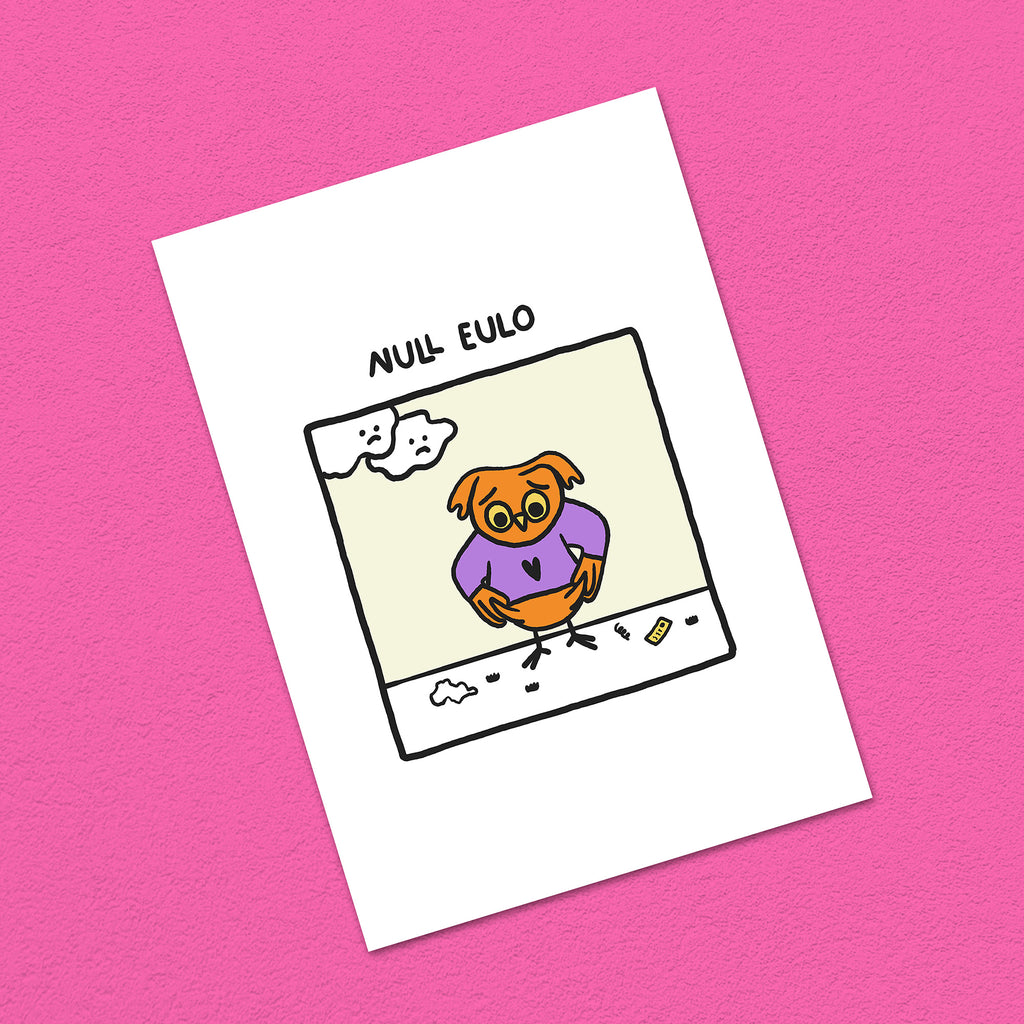 Postkarte A6 "Null Eulo"