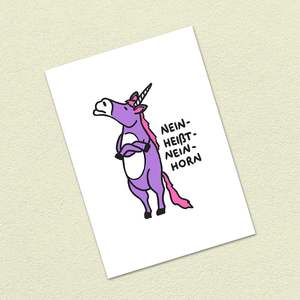 Postkarte A6 "Nein-Horn"