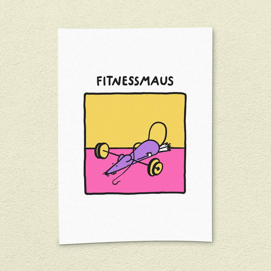 Kunstdruck "Fitnessmaus"