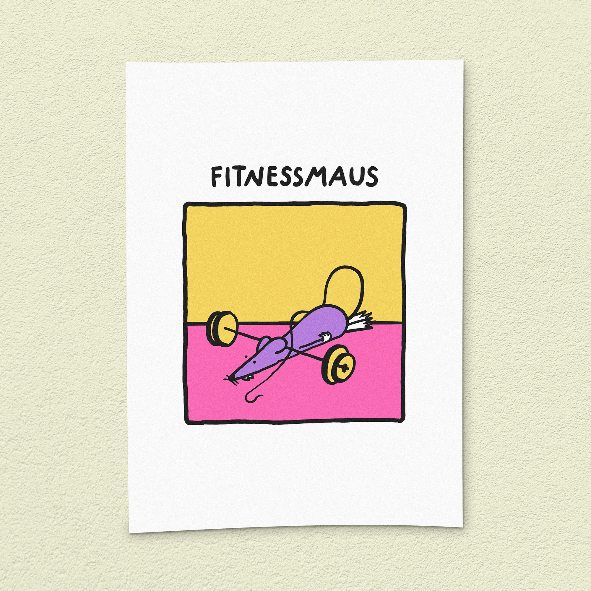 Kunstdruck "Fitnessmaus"