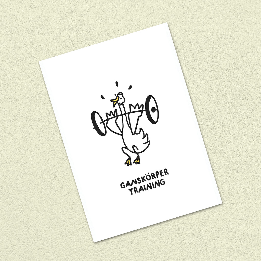 Postkarte A6 "Ganskörpertraining"
