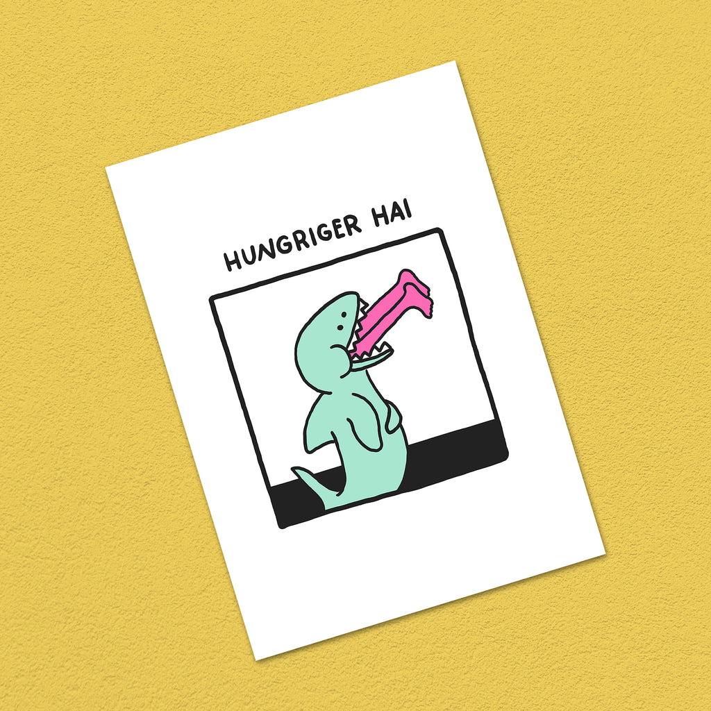 Postkarte A6 "Hungriger Hai"