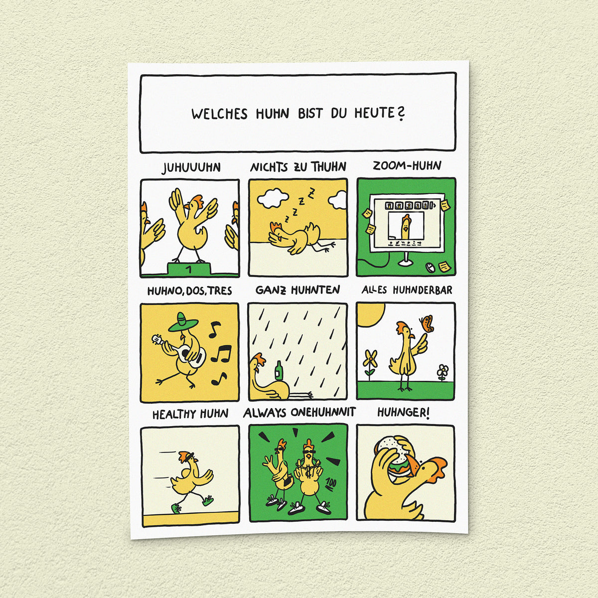 Kunstdruck "Welches Huhn"