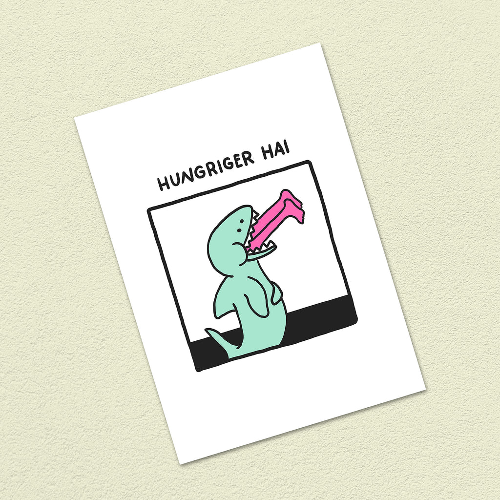 Postkarte A6 "Hungriger Hai"