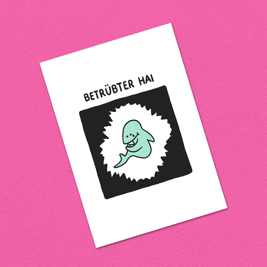 Postkarte A6 "Betrübter Hai"