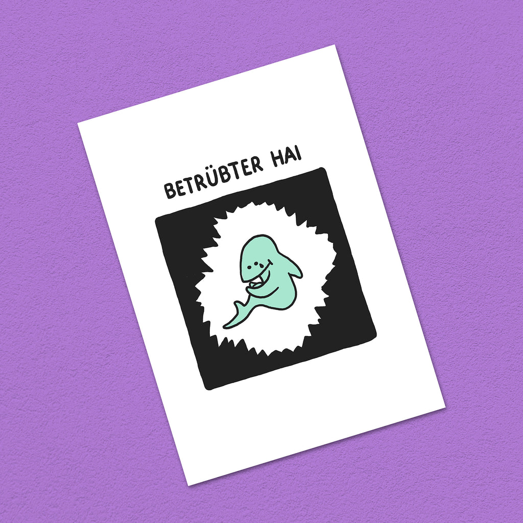 Postkarte A6 "Betrübter Hai"