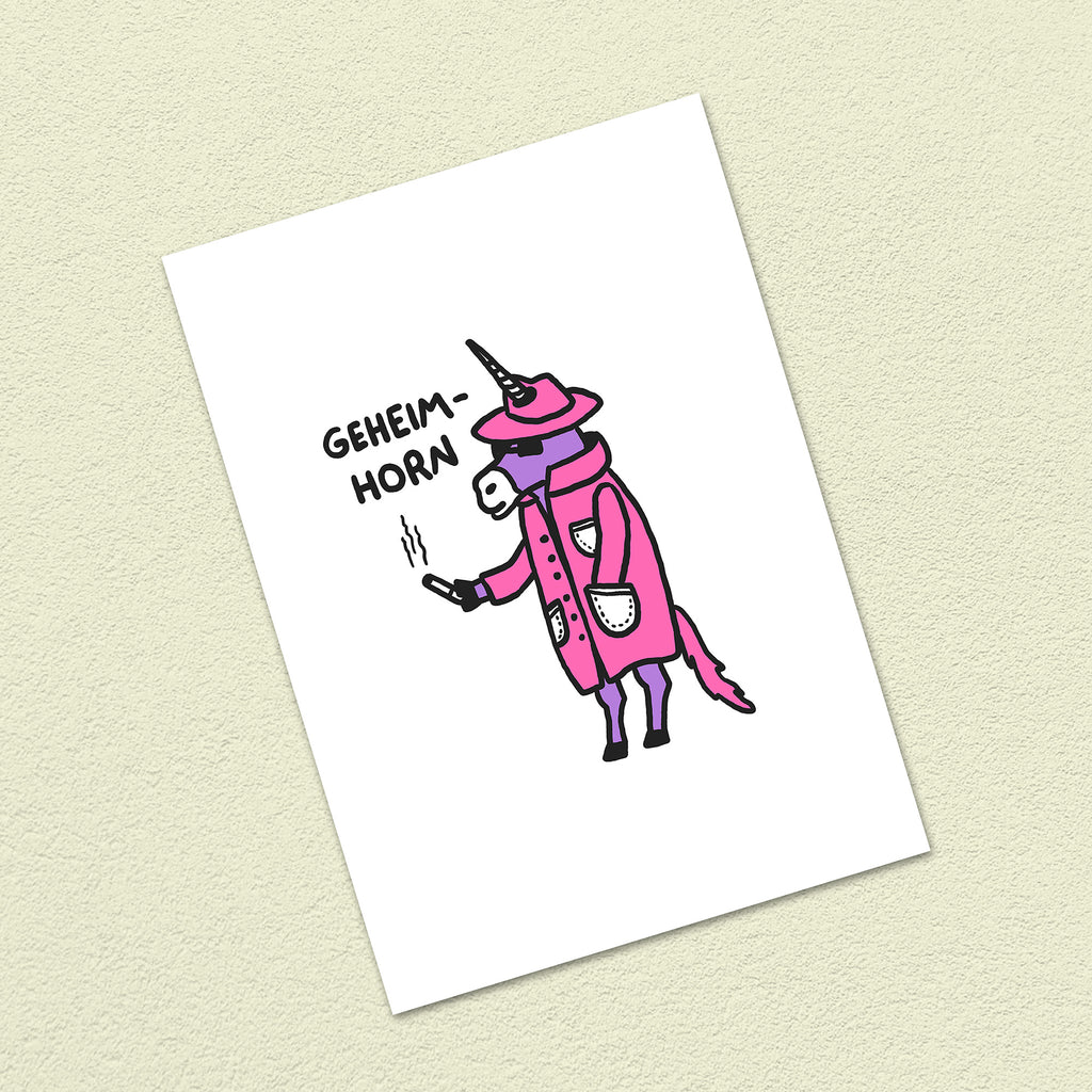Postkarte A6 "Geheim-Horn"