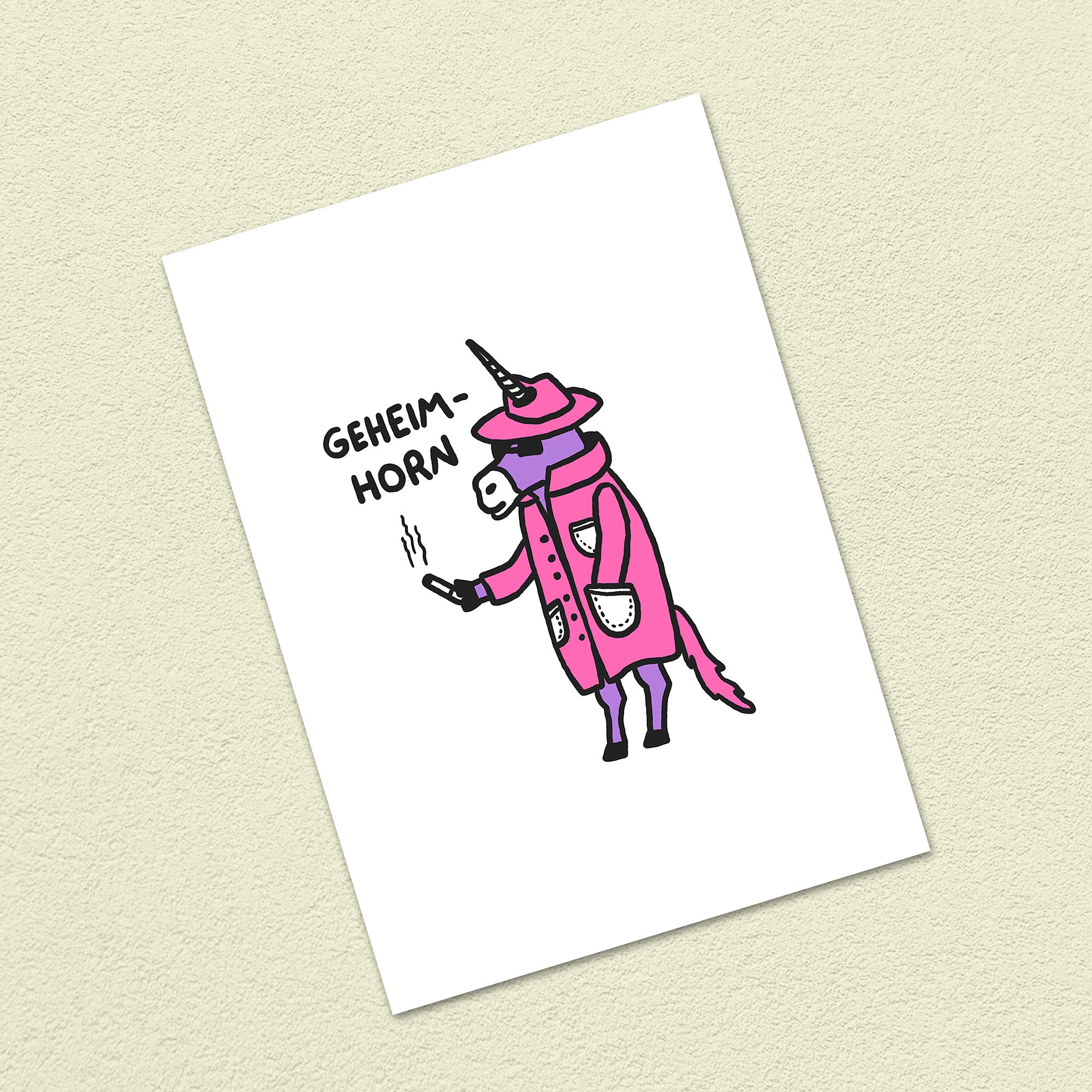 Postkarte A6 "Geheim-Horn"
