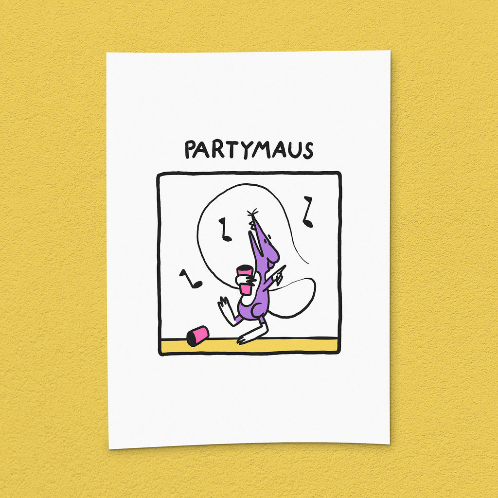 Kunstdruck "Partymaus"