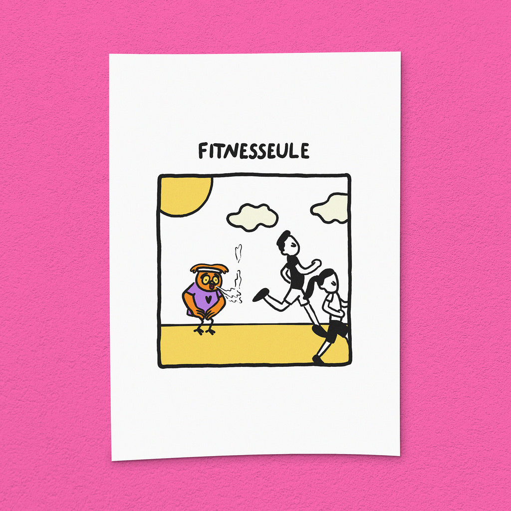 Kunstdruck "Fitnesseule"