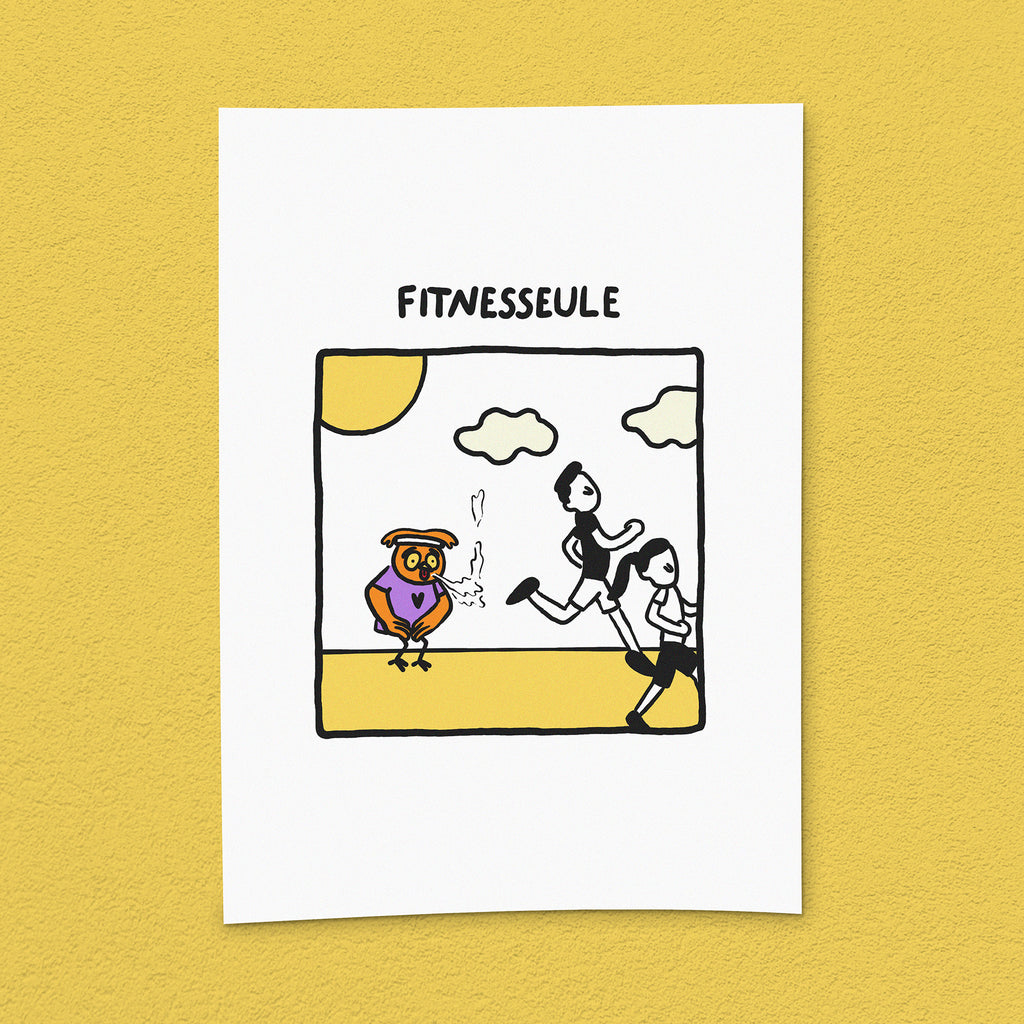 Kunstdruck "Fitnesseule"