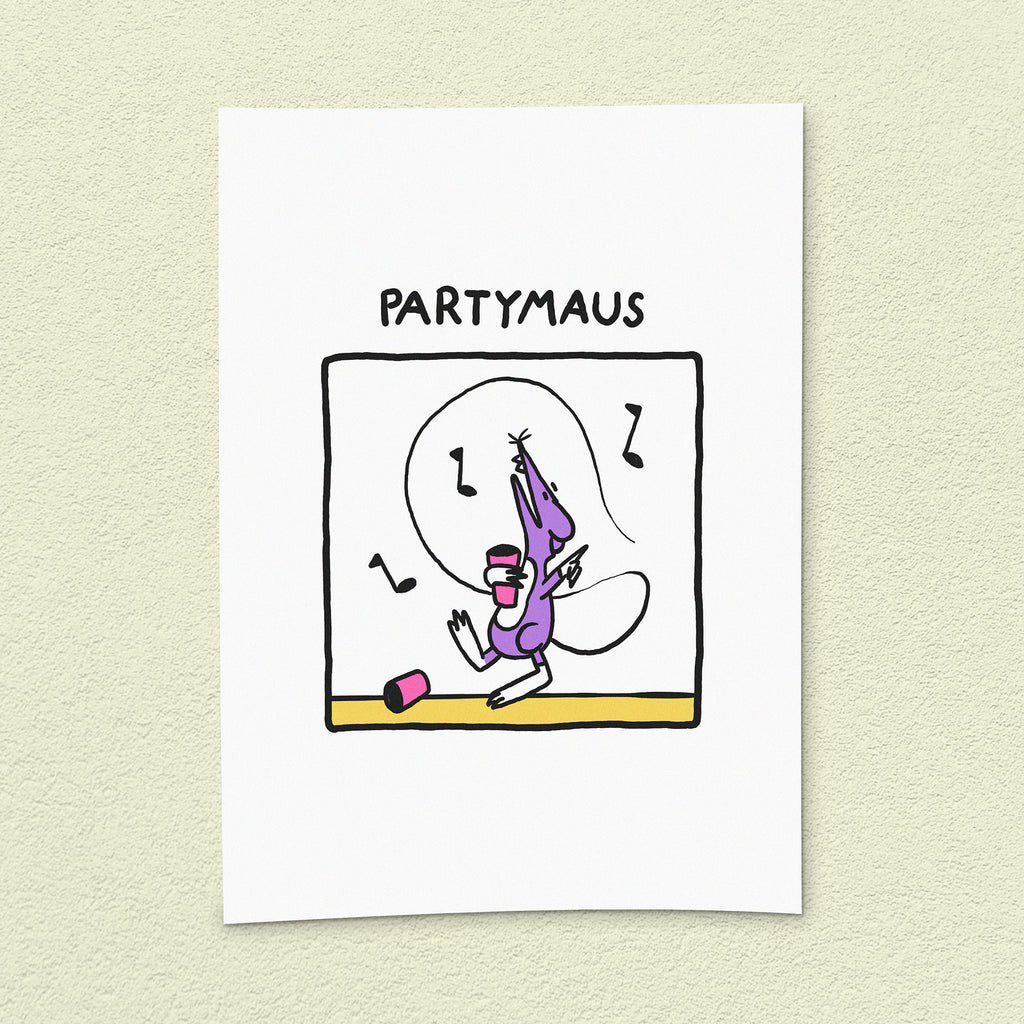 Kunstdruck "Partymaus"