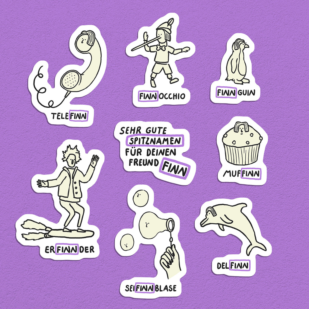 Spitznamen Finn, Stickerset, 8er