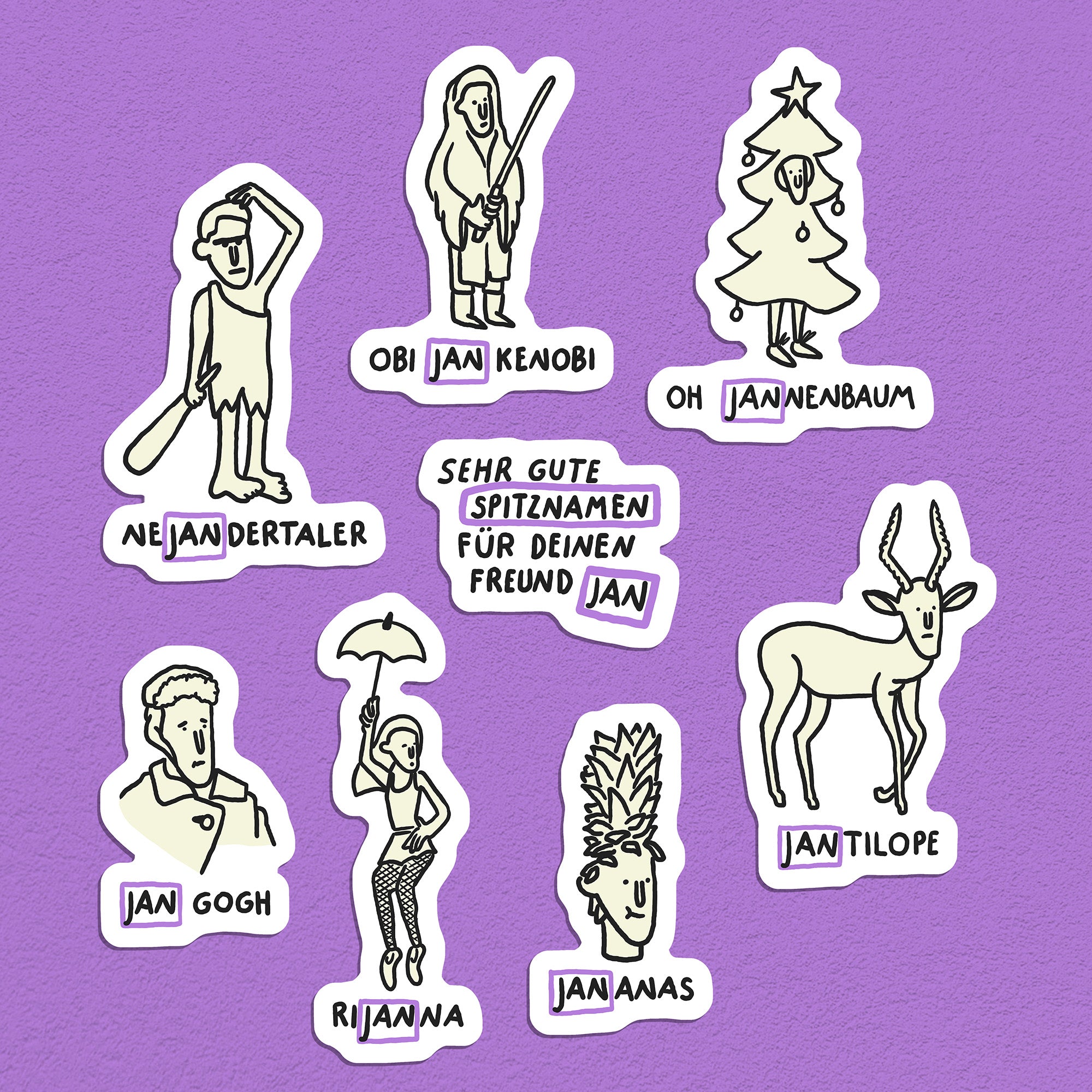 Spitznamen Jan, Stickerset, 8er