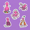 Oktopusse Stickerset 1, 5er