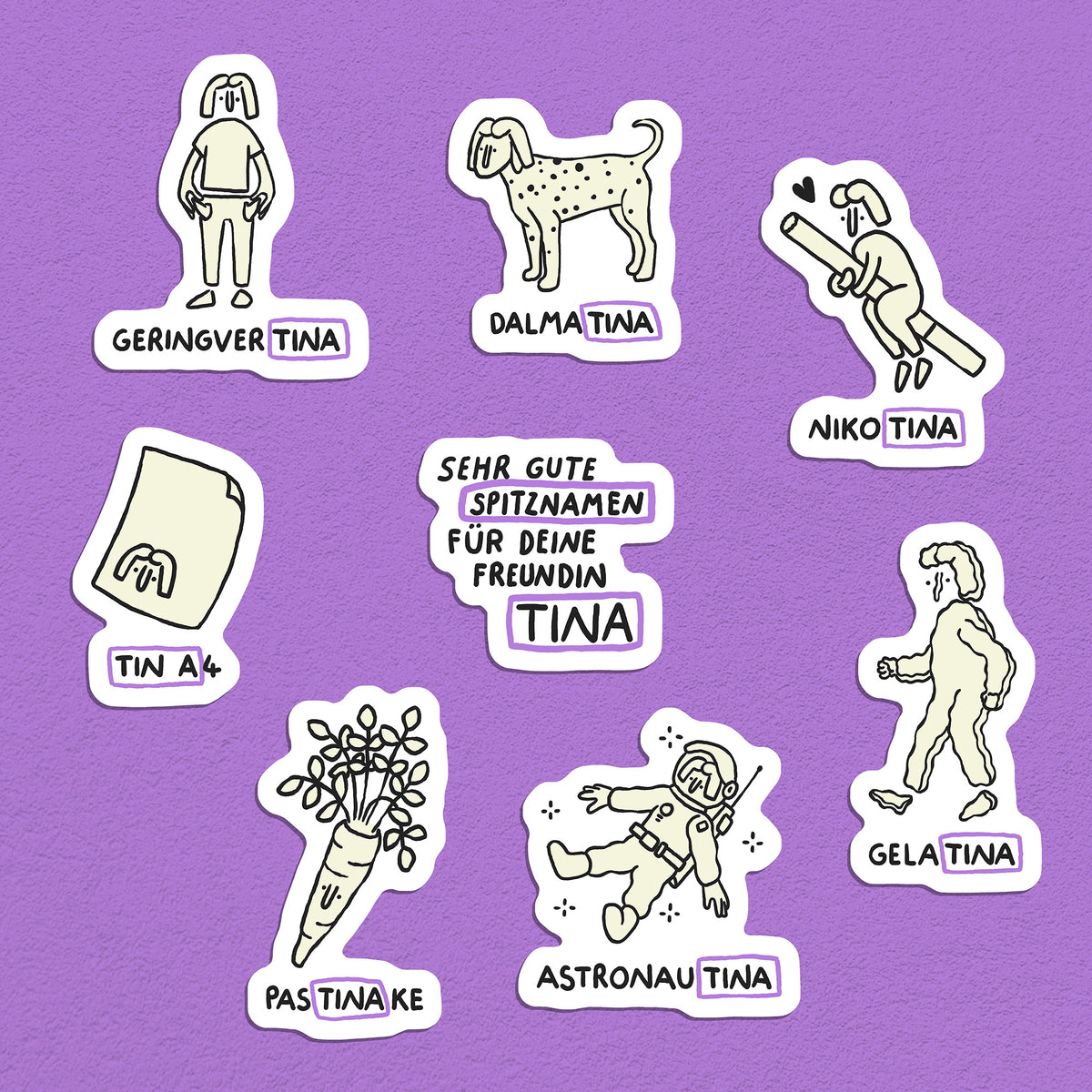 Spitznamen Tina, Stickerset, 8er
