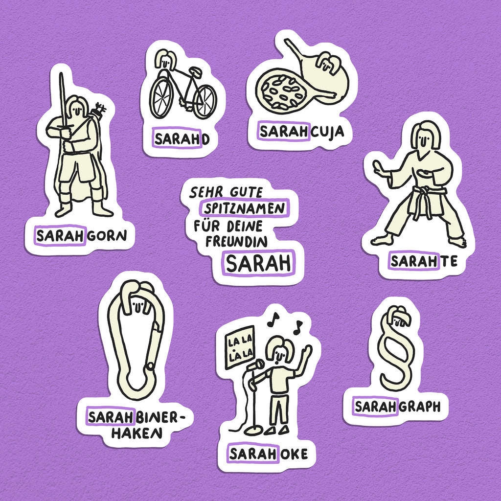 Spitznamen Sarah, Stickerset, 8er