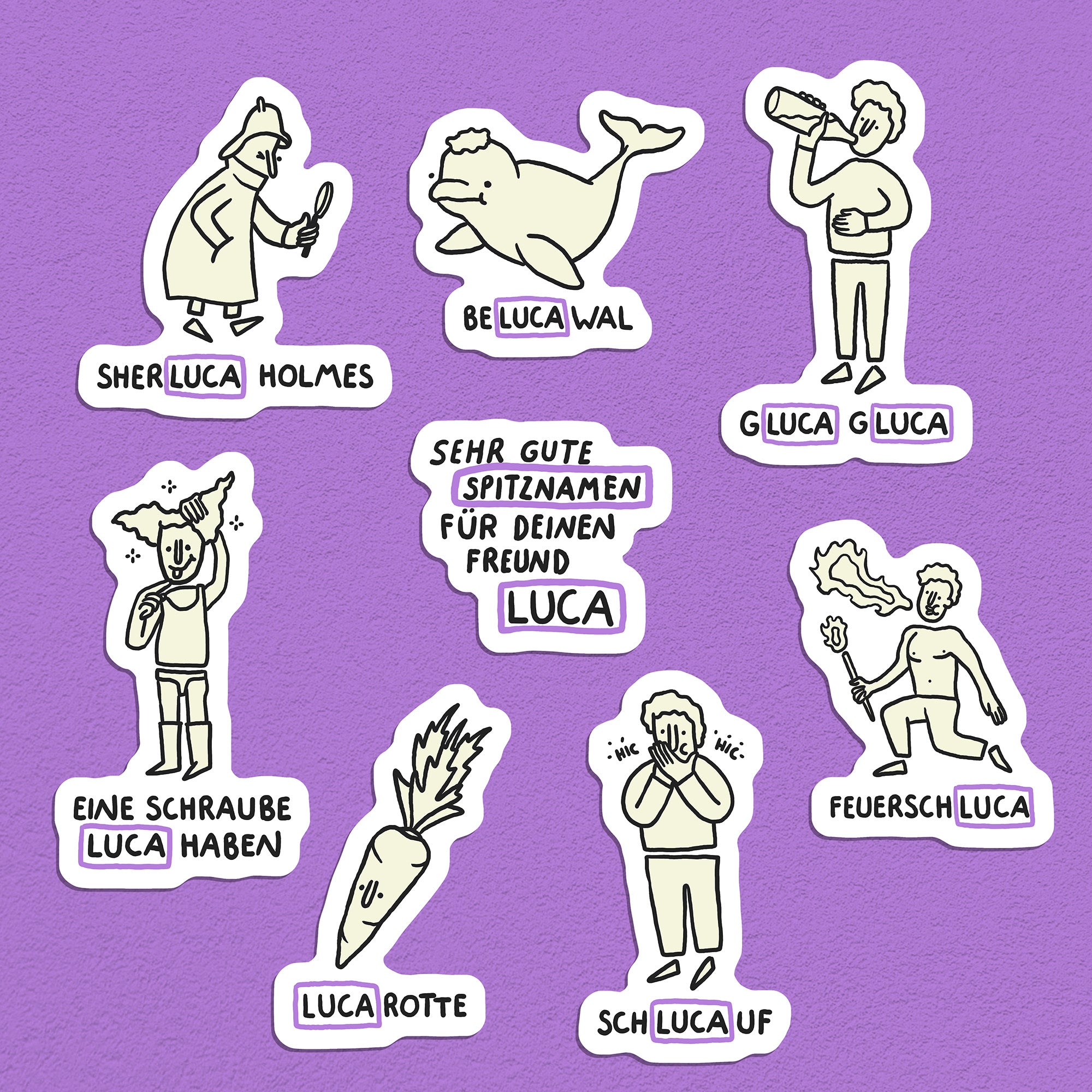 Spitznamen Luca, Stickerset, 8er
