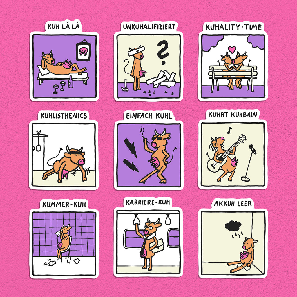 Kühe Stickerset, 9er