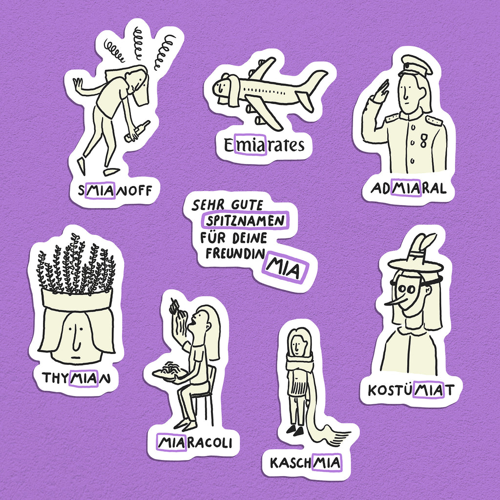 Spitznamen Mia, Stickerset, 8er