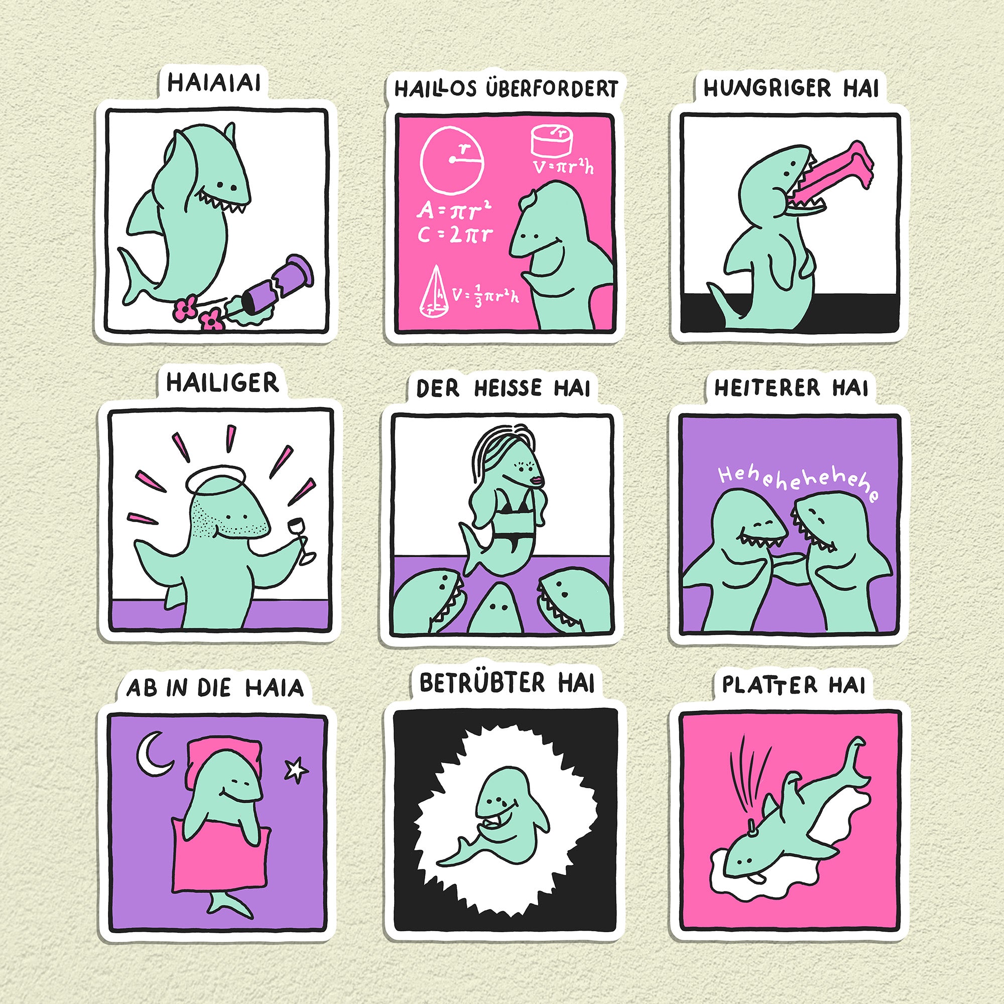 Haie Stickerset, 9er