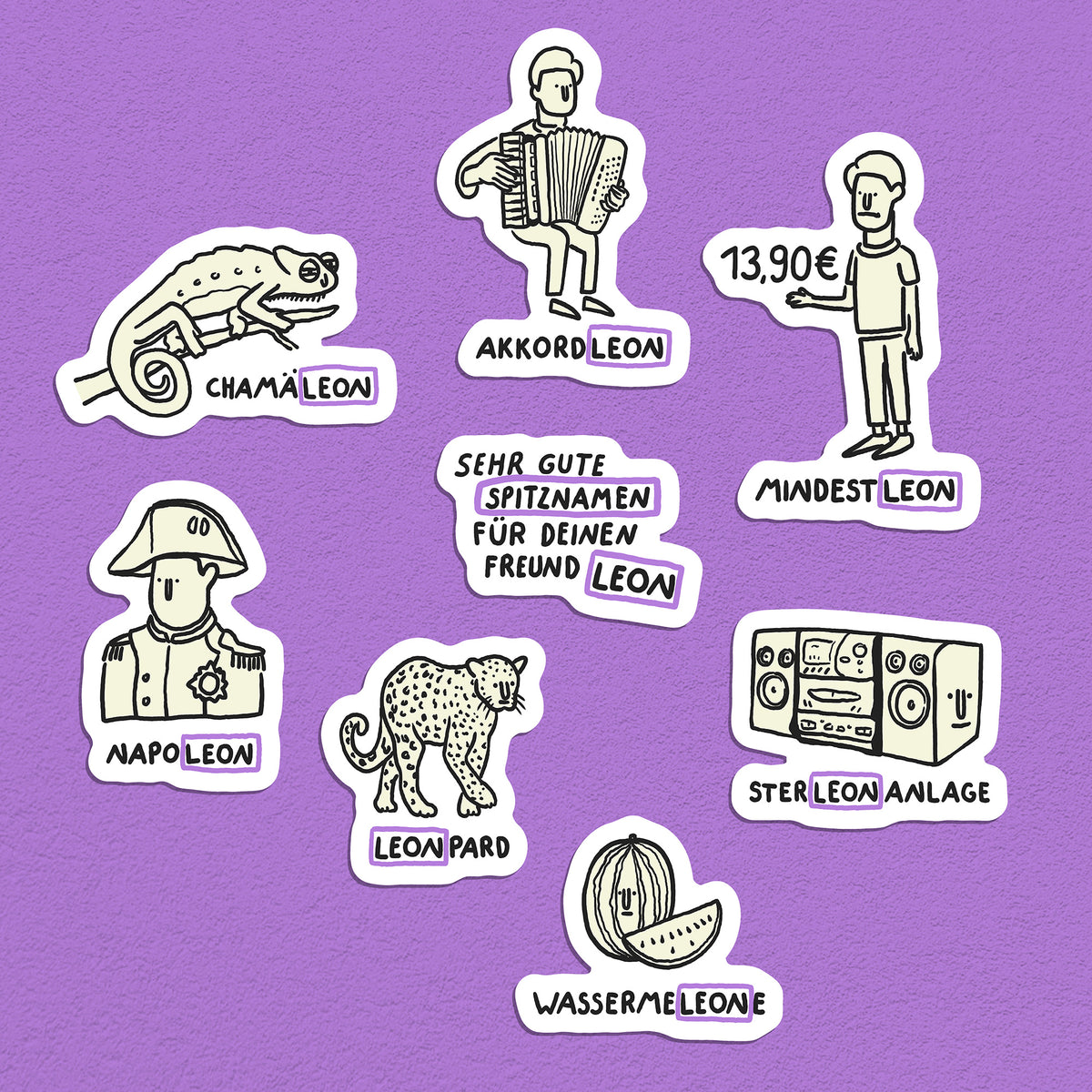 Spitznamen Leon, Stickerset, 8er