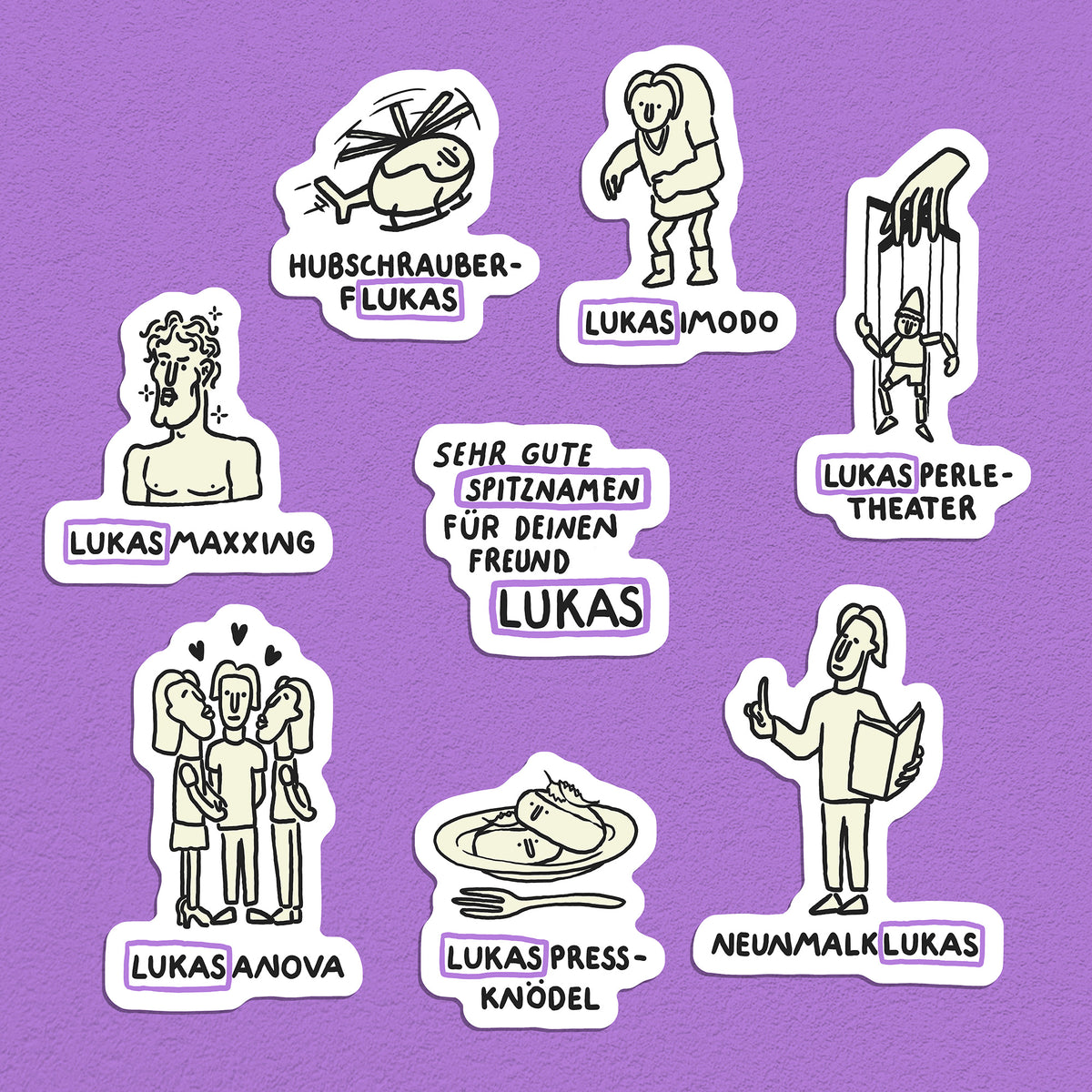 Spitznamen Lukas, Stickerset, 8er