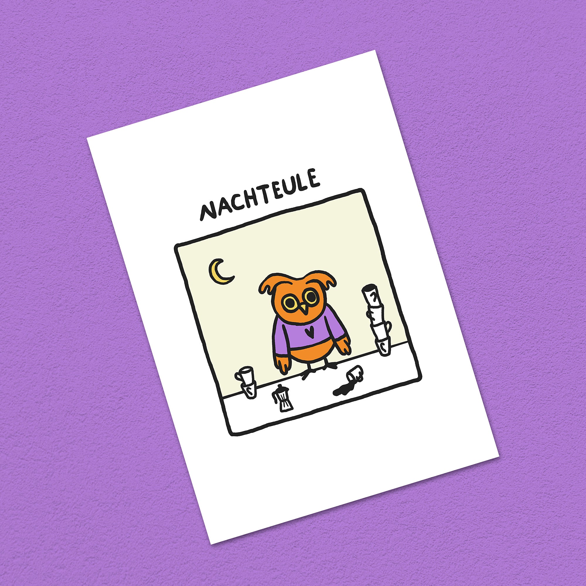 Postkarte A6 "Nachteule"