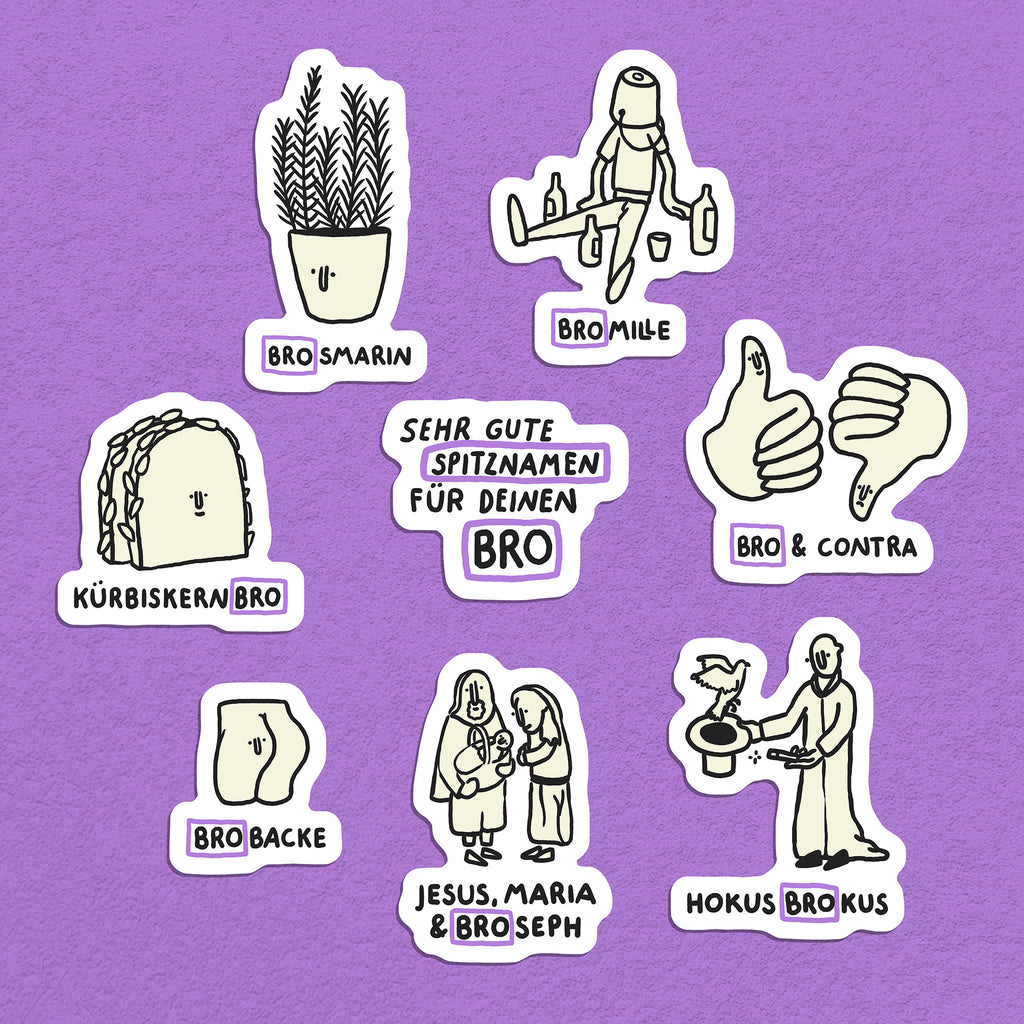 Spitznamen Dein Bro, Stickerset, 8er