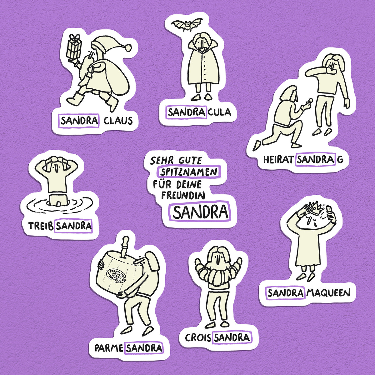 Spitznamen Sandra, Stickerset, 8er