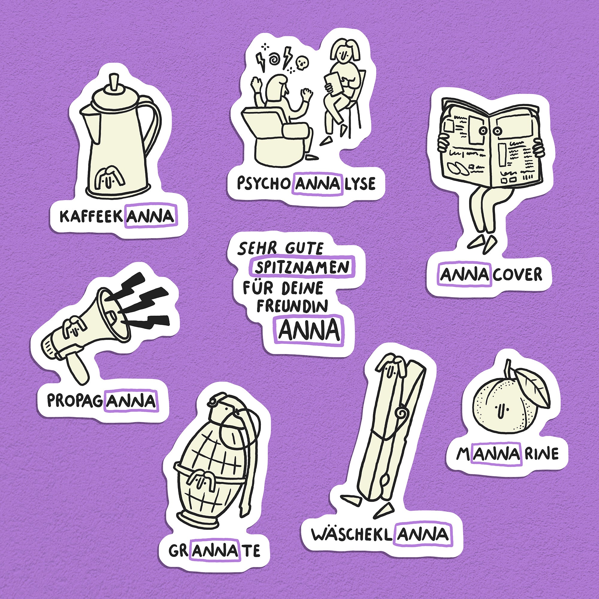 Spitznamen Anna, Stickerset, 8er