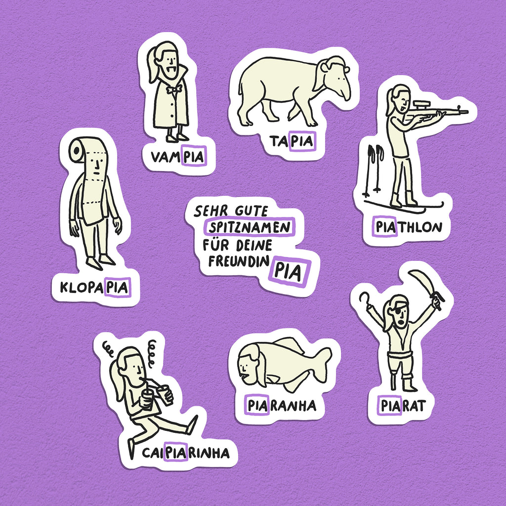 Spitznamen Pia, Stickerset, 8er