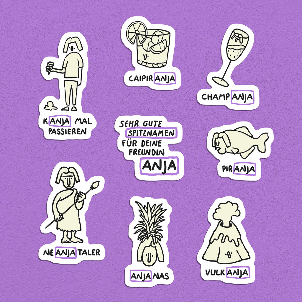 Spitznamen Anja, Stickerset, 8er