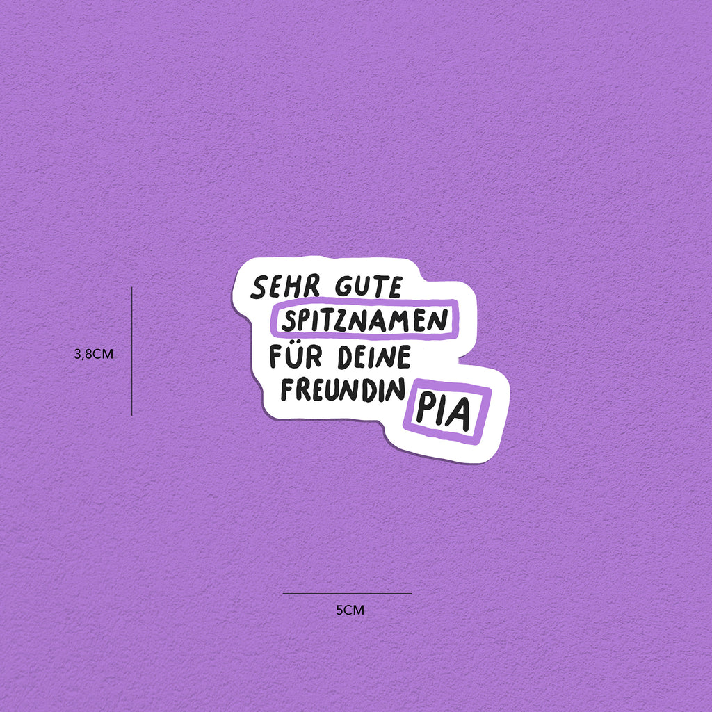 Spitznamen Pia, Stickerset, 8er