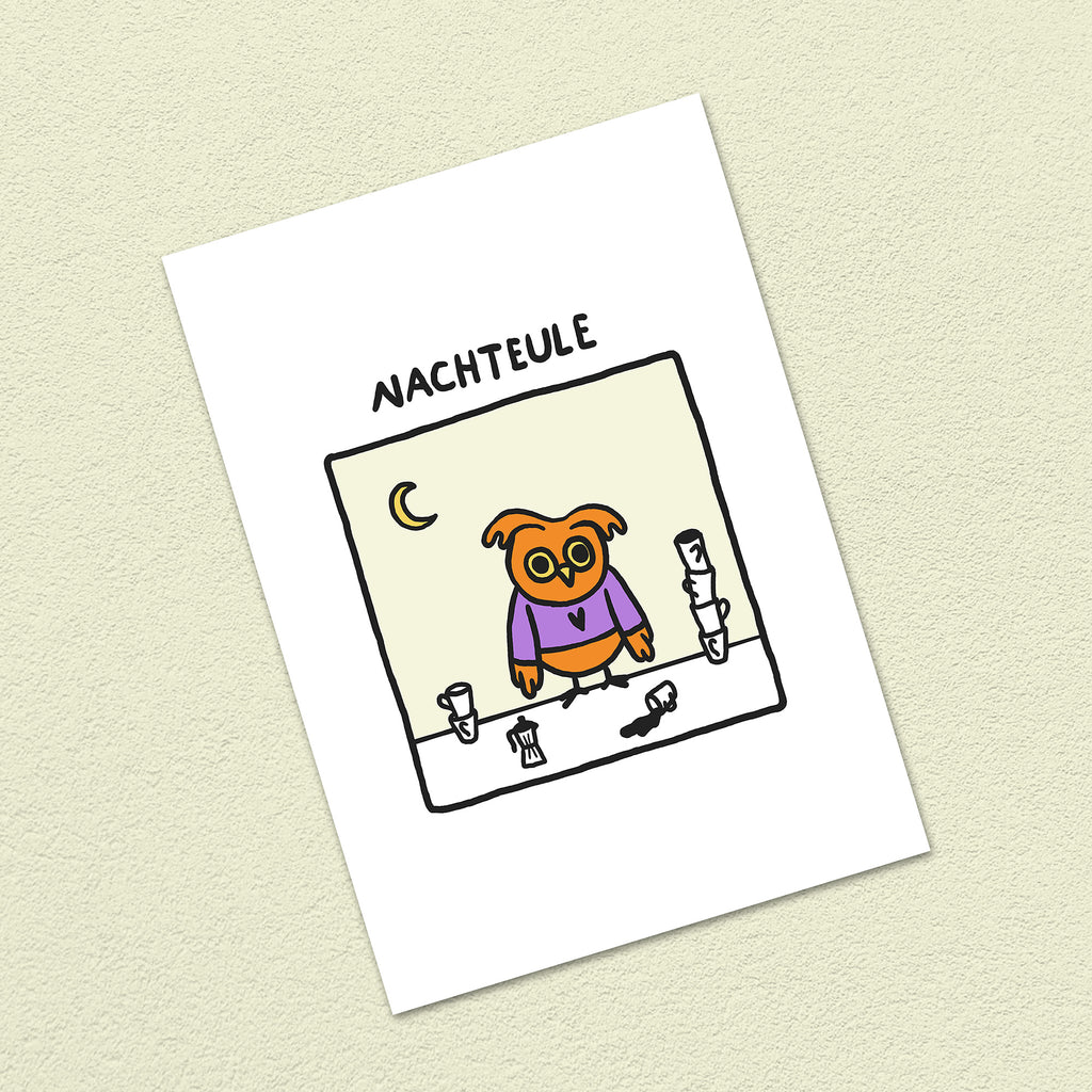 Postkarte A6 "Nachteule"