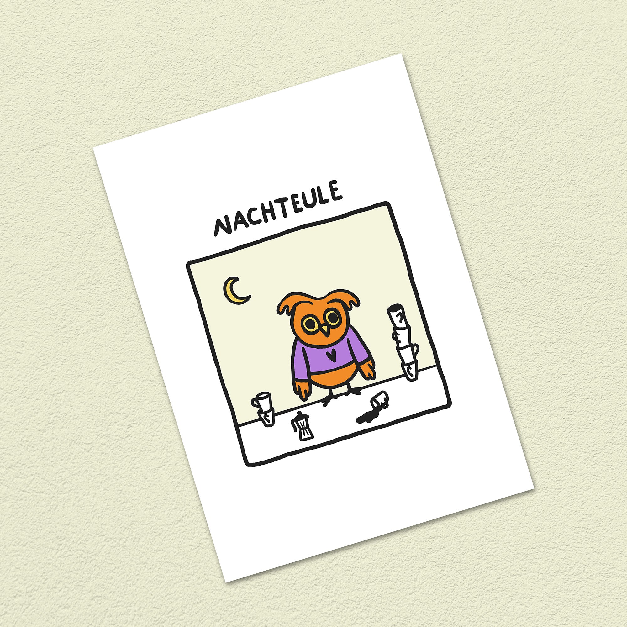 Postkarte A6 "Nachteule"