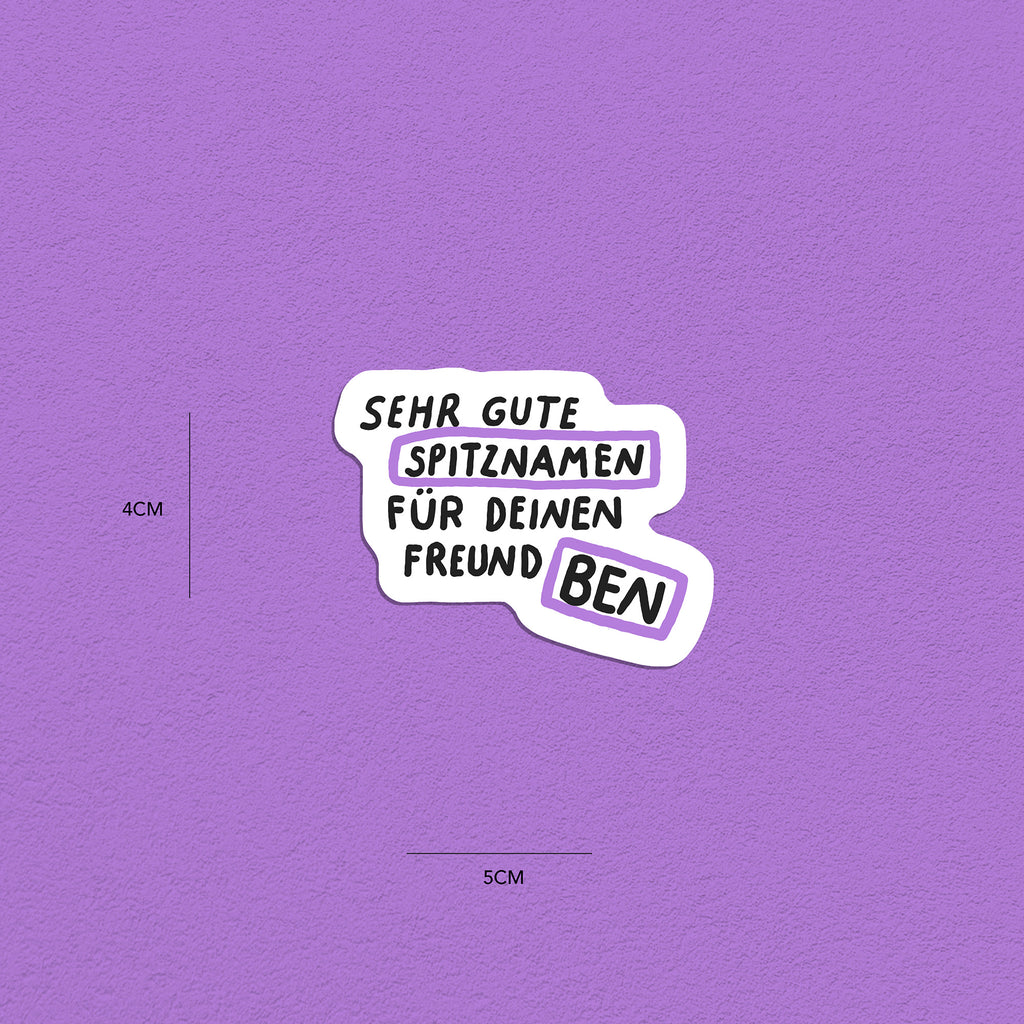 Spitznamen Ben, Stickerset, 8er