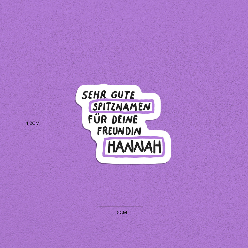 Spitznamen Hannah, Stickerset, 8er
