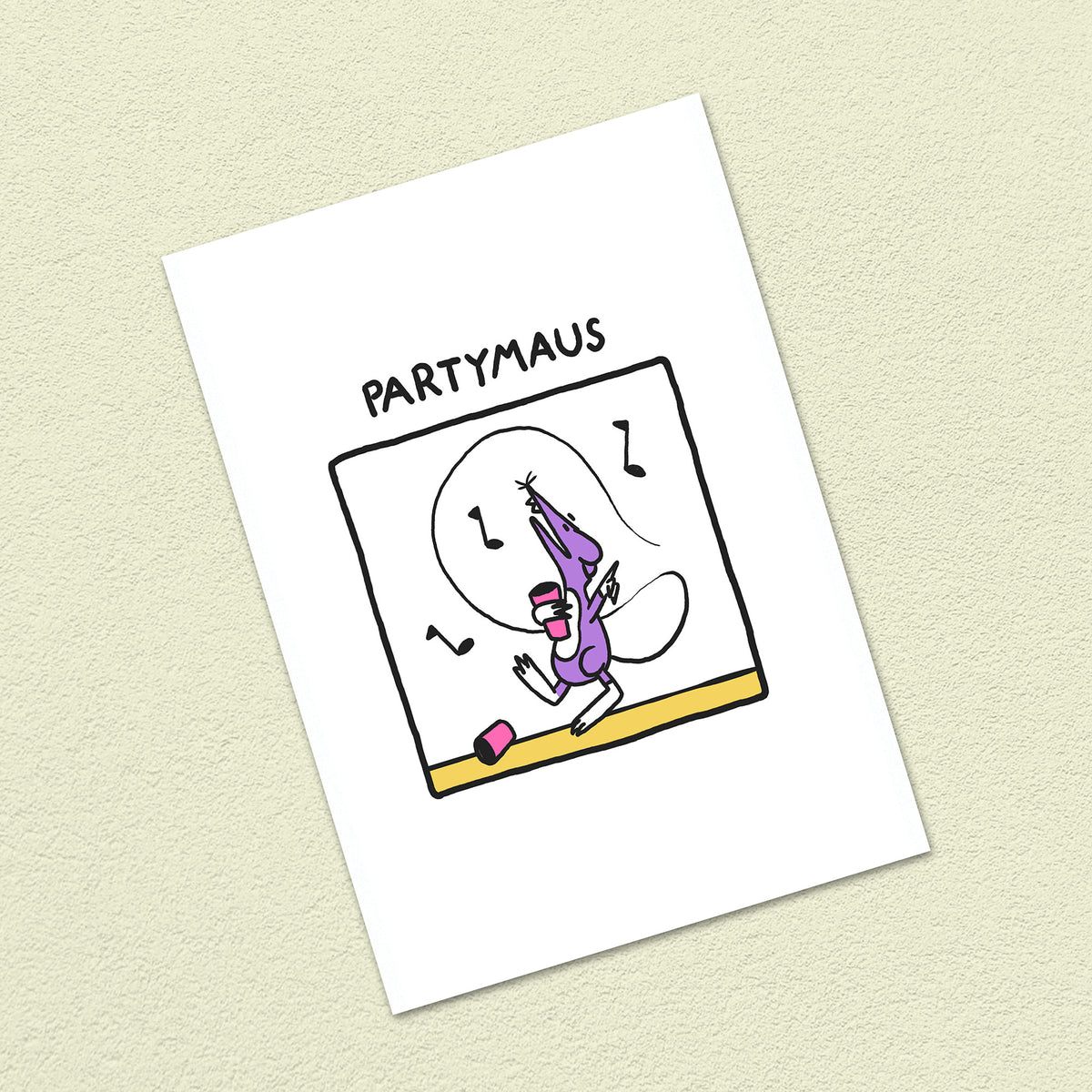 Postkarte A6 "Partymaus"
