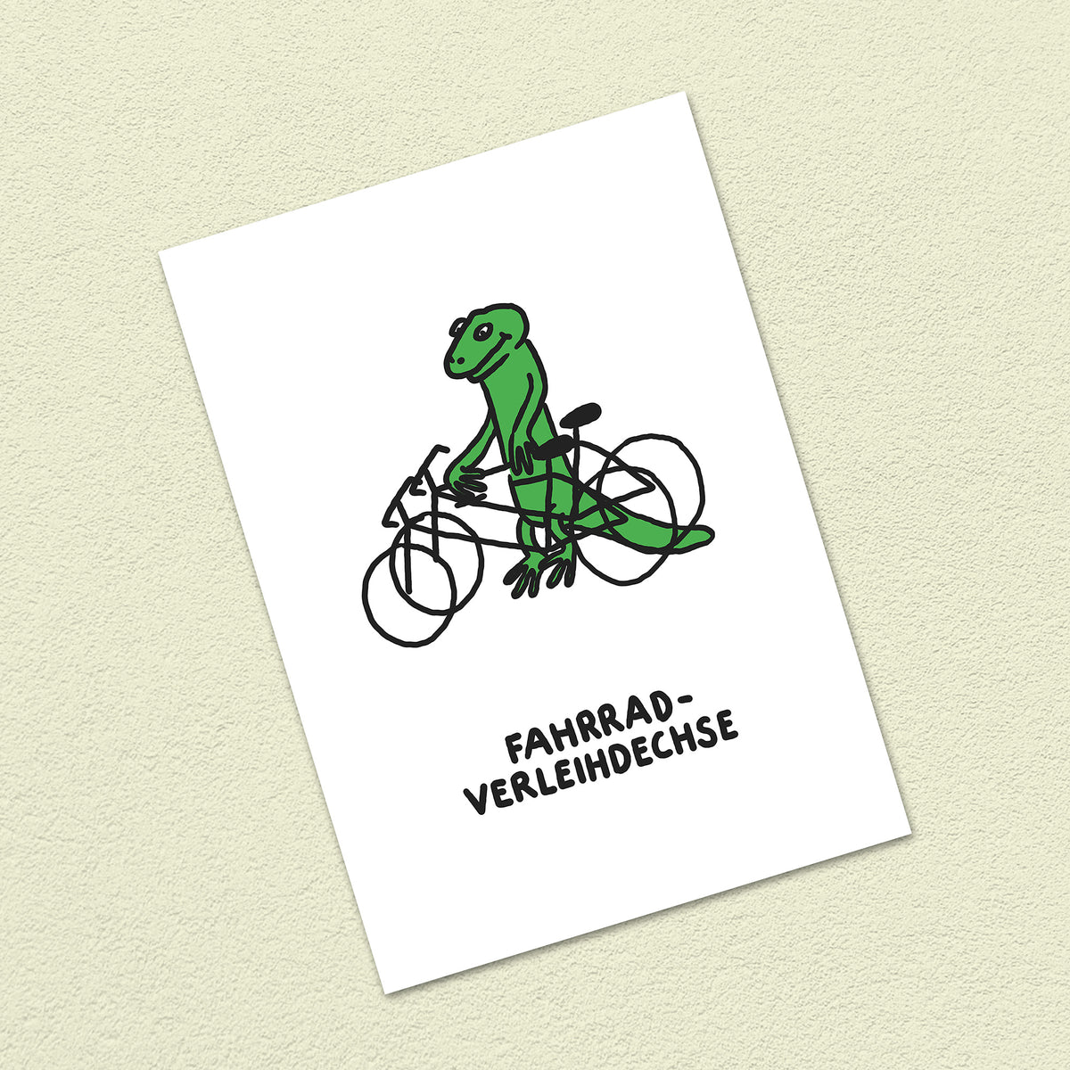Postkarte A6 "Fahrradverleihdechse"
