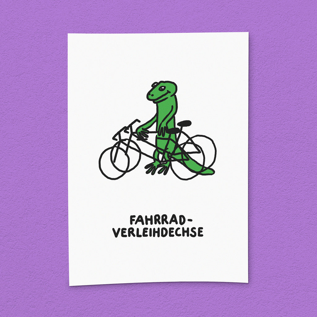 Kunstdruck "Fahrradverleihdechse"