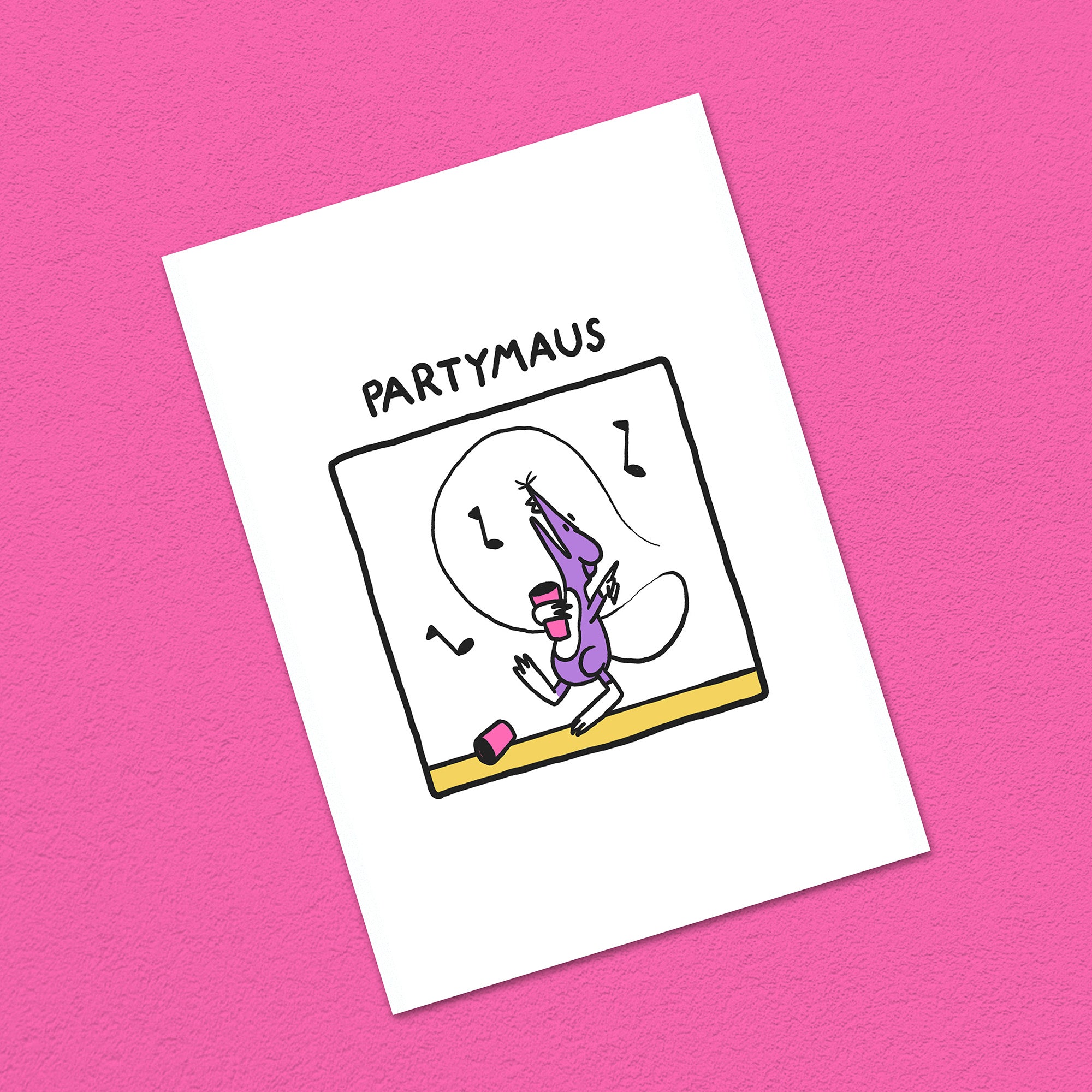 Postkarte A6 "Partymaus"