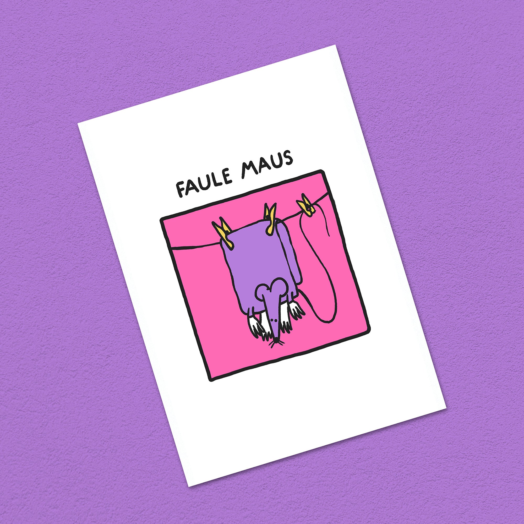 Postkarte A6 "Faule Maus"
