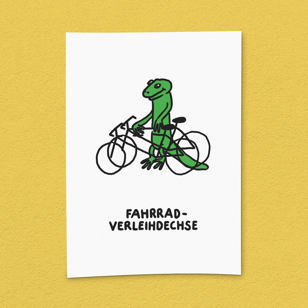 Kunstdruck "Fahrradverleihdechse"
