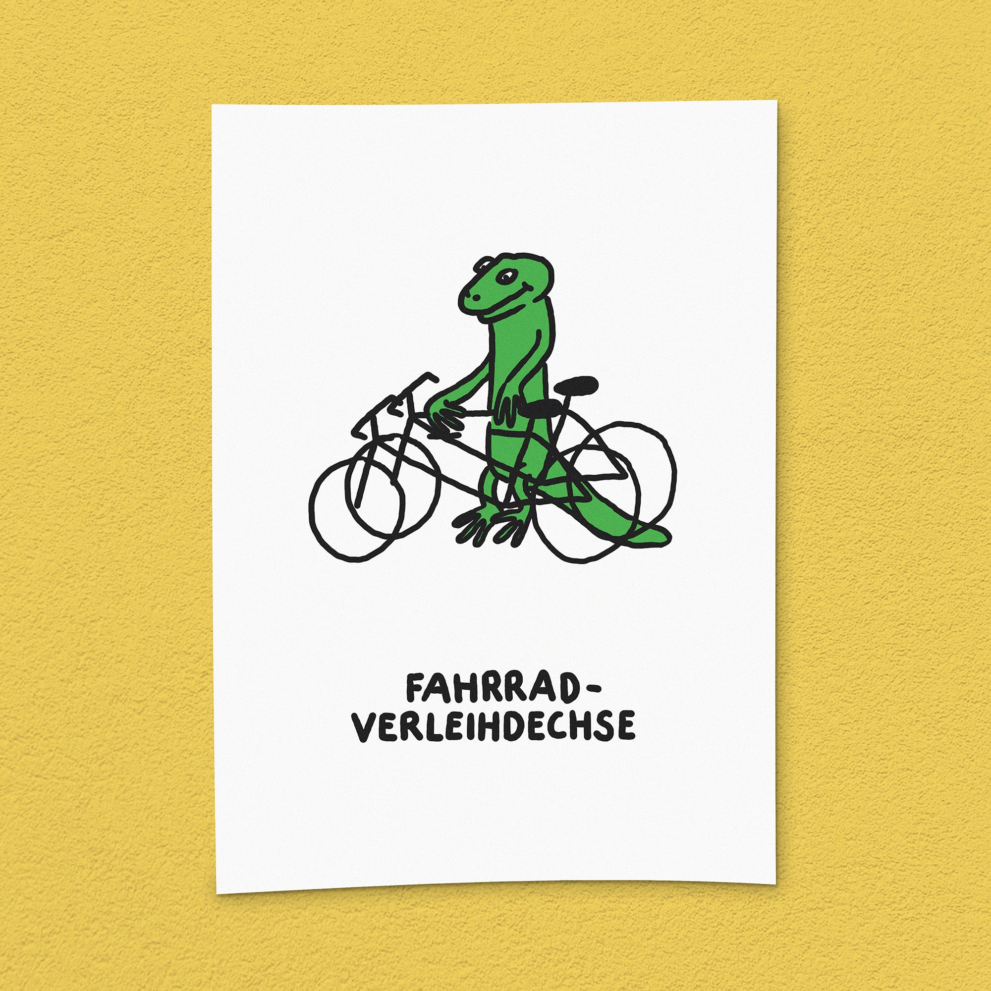 Kunstdruck "Fahrradverleihdechse"