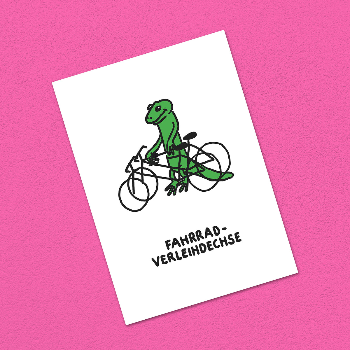 Postkarte A6 "Fahrradverleihdechse"