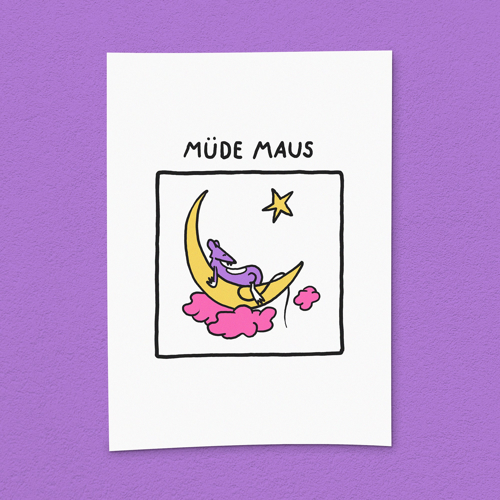 Kunstdruck "Müde Maus"