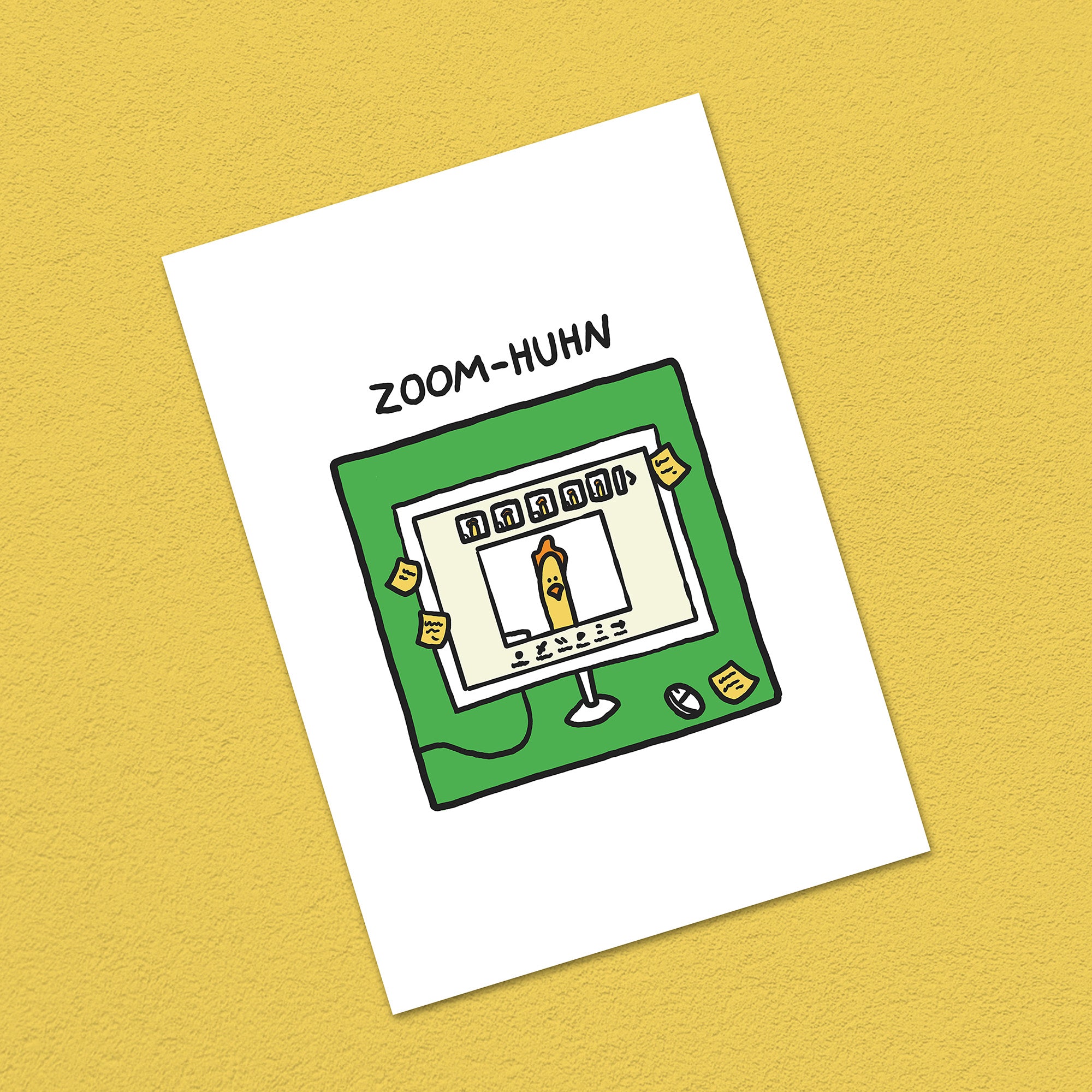Postkarte A6 "Zoom-Huhn"